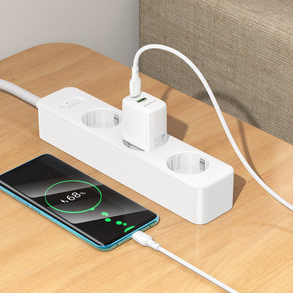 Mrežni punjač s USB-C kabelom Borofone BN27 Fuente, 20W, 3A, 1 x USB-A - 1 x USB-C, Bijeli