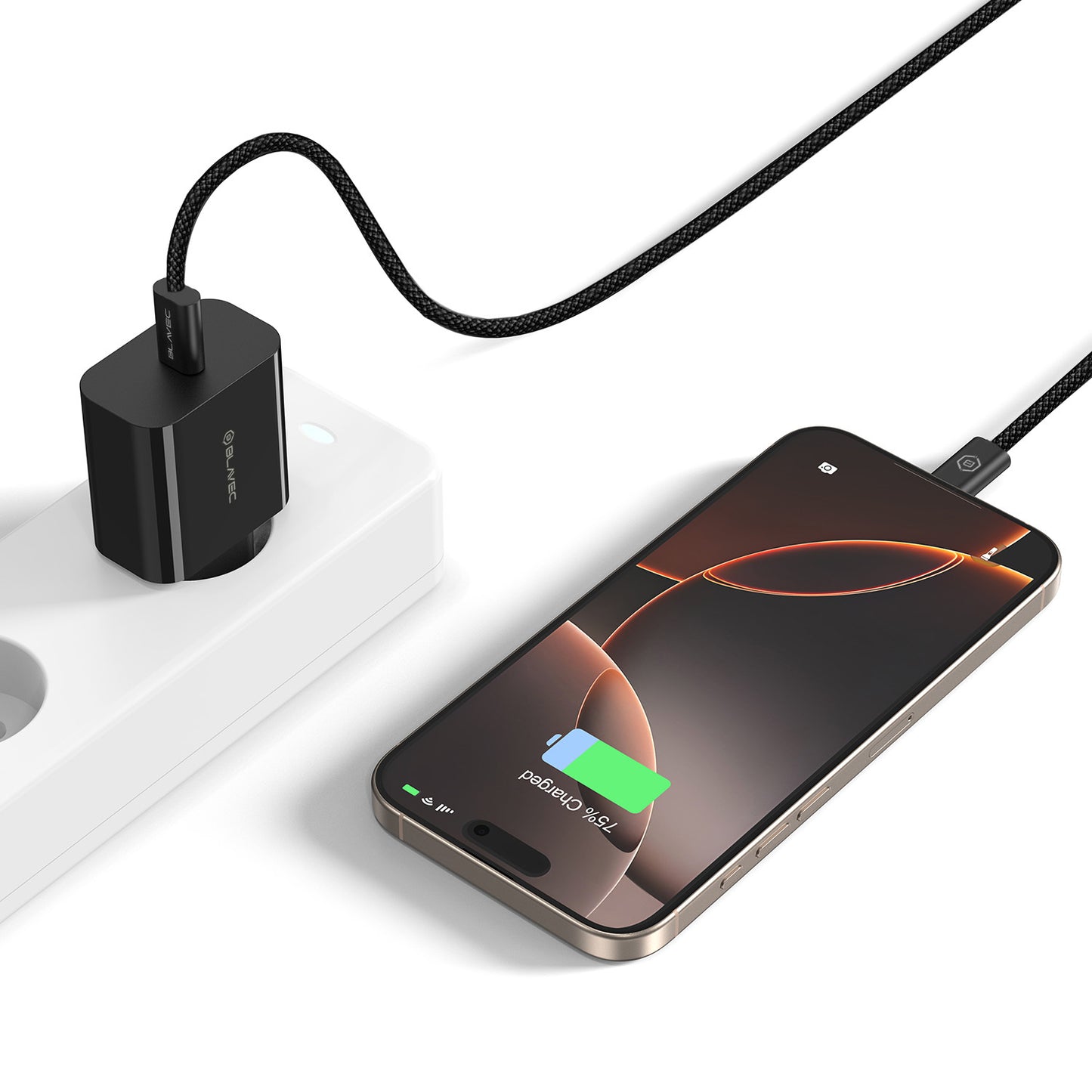 Punjač za mrežu s USB-C kabelom Blavec BC-7, 45W, 3A, 1 x USB-C, Crni
