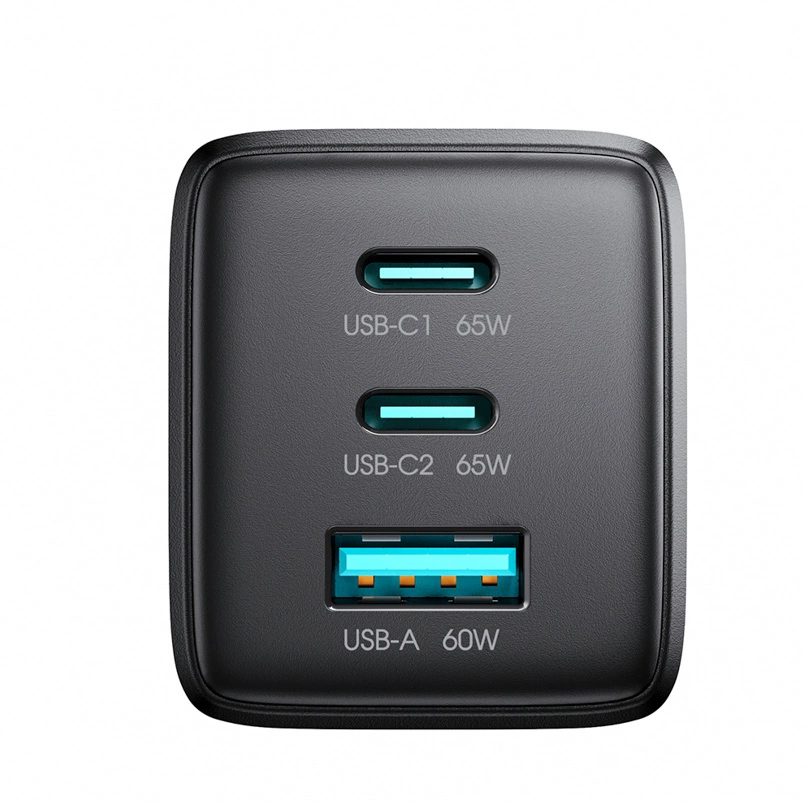 Punjač za mrežu s USB-C kabelom Joyroom JR-TG10, 65W, 3.25A, 1 x USB-A - 2 x USB-C, Crna