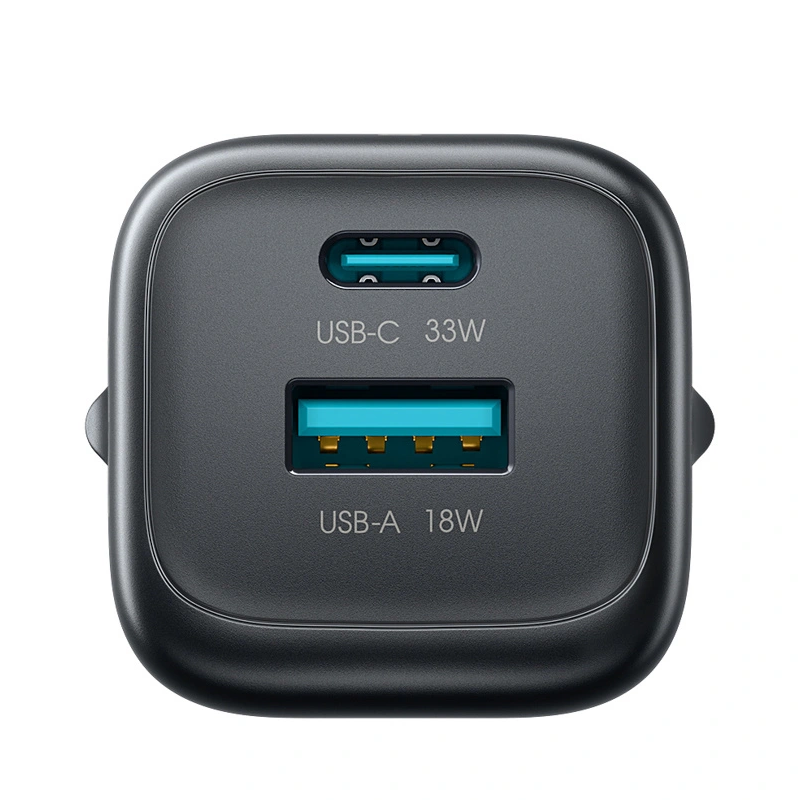 Punjač za mrežu s USB-C kabelom Joyroom JR-TG7, 33W, 3A, 1 x USB-A - 1 x USB-C, Crna
