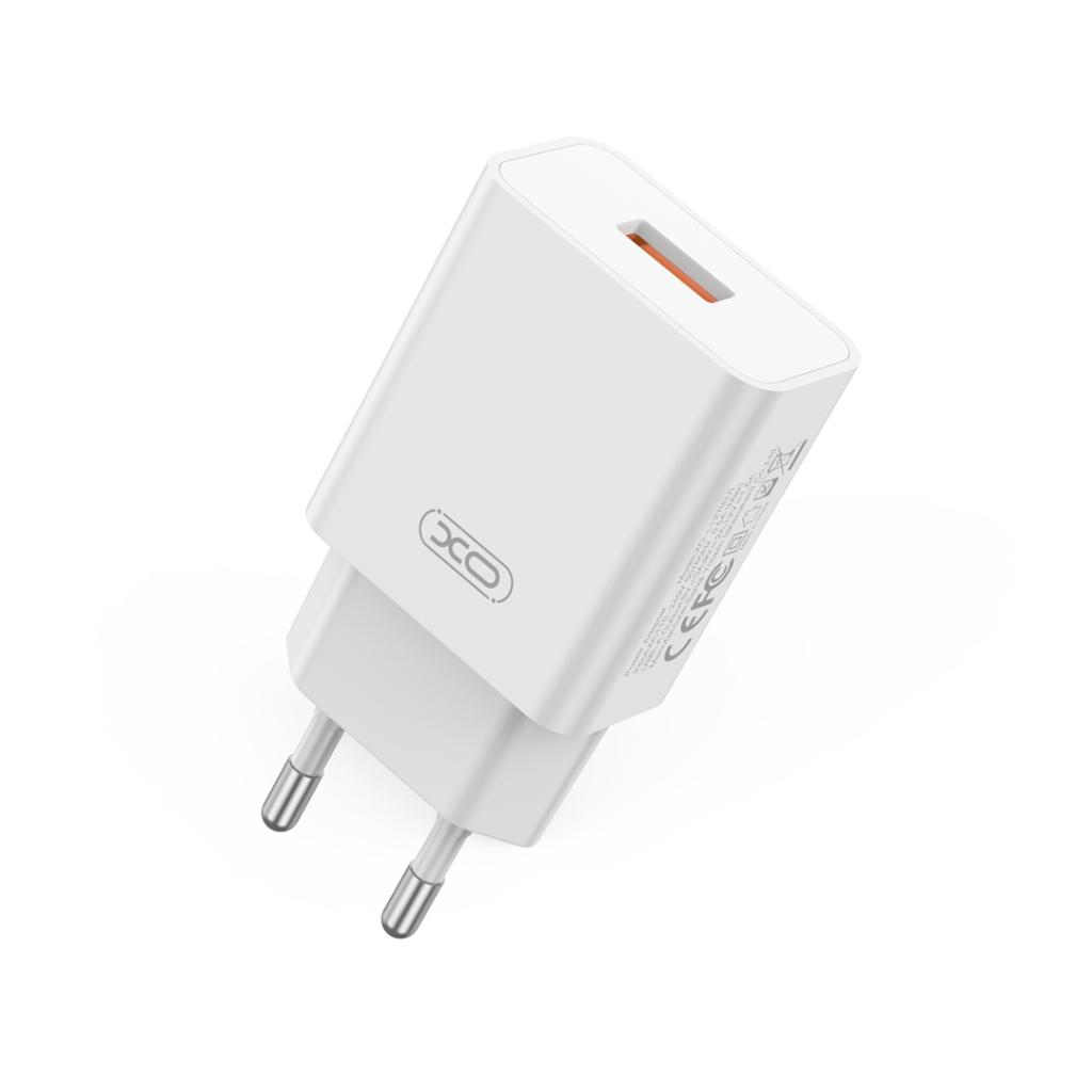 Mrežni punjač s microUSB kabelom XO Design L127, 18W, 3A, 1 x USB-A, Bijeli