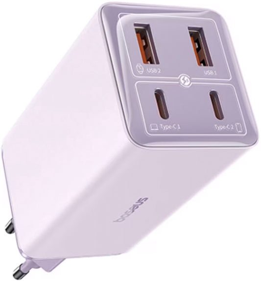 Punjač za mrežu s USB-C kabelom Baseus GaN6 Pro, 100W, 3.25A, 2 x USB-A - 2 x USB-C, Ljubičasti P10162705532-00