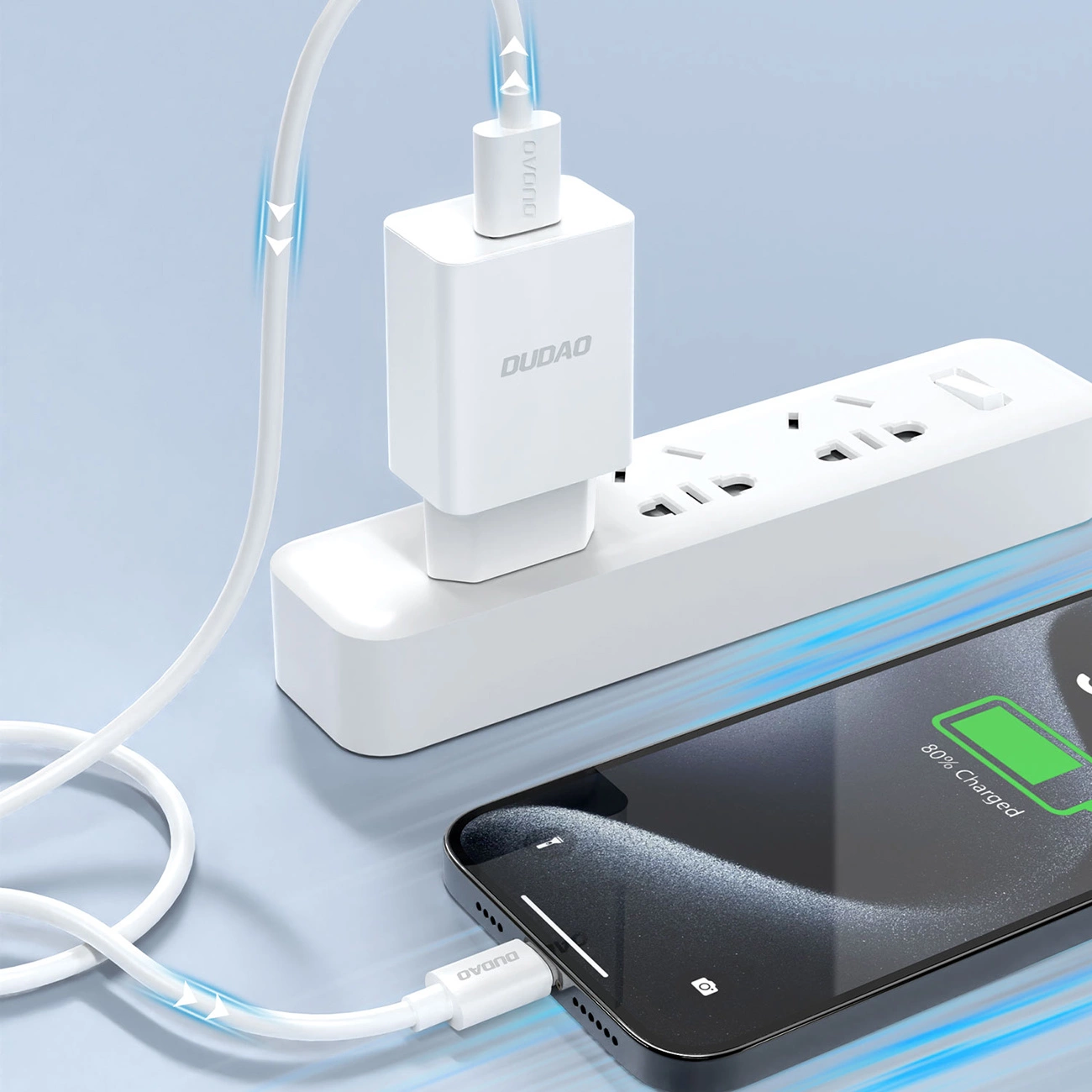 Punjač za mrežu s USB-C kabelom Dudao A4EU, 10W, 2.1A, 1 x USB-A, Bijeli