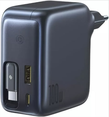 Punjač mreže s USB-C kabelom Baseus EnerCore CJ11, 100W, 1 x USB-A - 2 x USB-C, Crni E0120M00