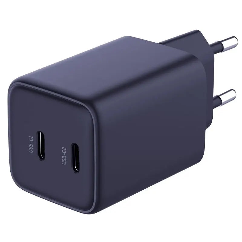 Mrežni punjač s USB-C kabelom 3MK HyperCharger, 45W, 3A, 2 x USB-C, crni