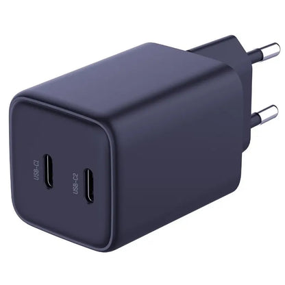 Mrežni punjač s USB-C kabelom 3MK HyperCharger, 45W, 3A, 2 x USB-C, crni