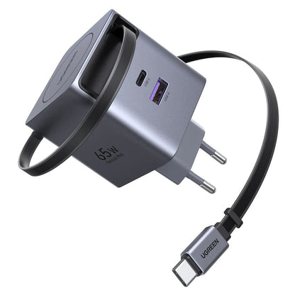 Punjač za mrežu s USB-C kabelom UGREEN X615, 65W, 3A, 1 x USB-A - 1 x USB-C, Sivi