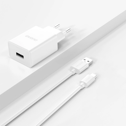 Punjač za mrežu s USB-C kabelom Dudao A4EU, 10W, 2.1A, 1 x USB-A, Bijeli