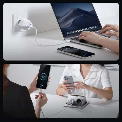 Mrežni punjač s USB-C kabelom Joyroom JR-TCL05, 45W, 3A, 2 x USB-C, Bijeli