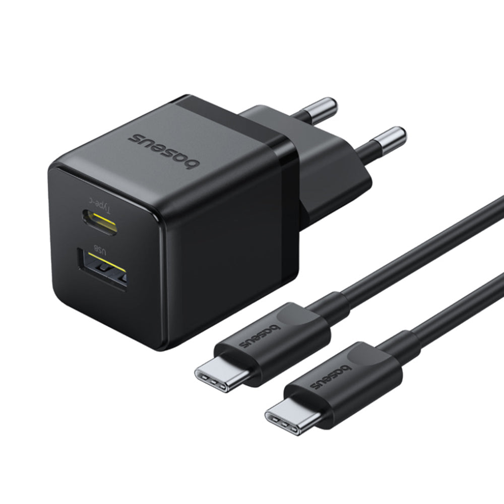 Mrežni punjač s USB-C kabelom Baseus Palm, 30W, 3A, 1 x USB-A - 1 x USB-C, Crni P1011160A113-01
