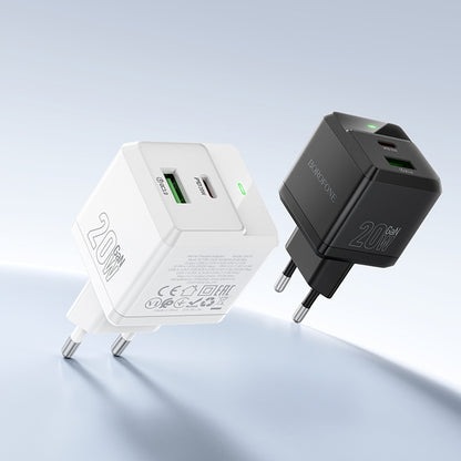Mrežni punjač s Lightning kabelom Borofone BN19 Intenso, 20W, 3A, 1 x USB-A - 1 x USB-C, Bijeli