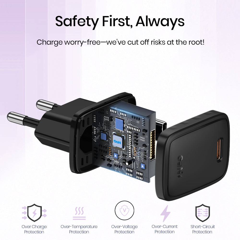 Punjač za mrežu s Lightning kabelom Lito LC17L, 30W, 3A, 1 x USB-C, Crni