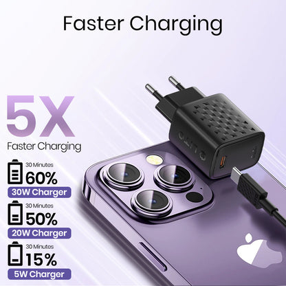 Punjač za mrežu s Lightning kabelom Lito LC17L, 30W, 3A, 1 x USB-C, Crni