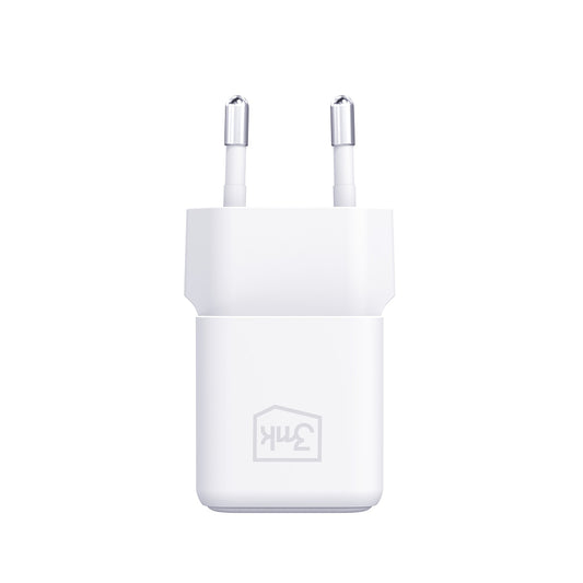 Punjač mreže s USB-C kabelom 3MK Hyper, 25W, 3A, 1 x USB-C, Bijeli