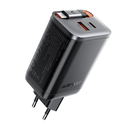Mrežni punjač s USB-C kabelom Acefast A111, 67W, 3A, 1 x USB-A - 1 x USB-C, Crni