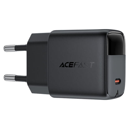 Punjač mreže s USB-C kabelom Acefast A113 Display, 20W, 3A, 1 x USB-C, Crni