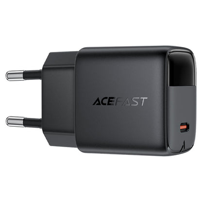 Mrežni punjač s USB-C kabelom Acefast A115 Display, 30W, 3A, 1 x USB-C, Crni