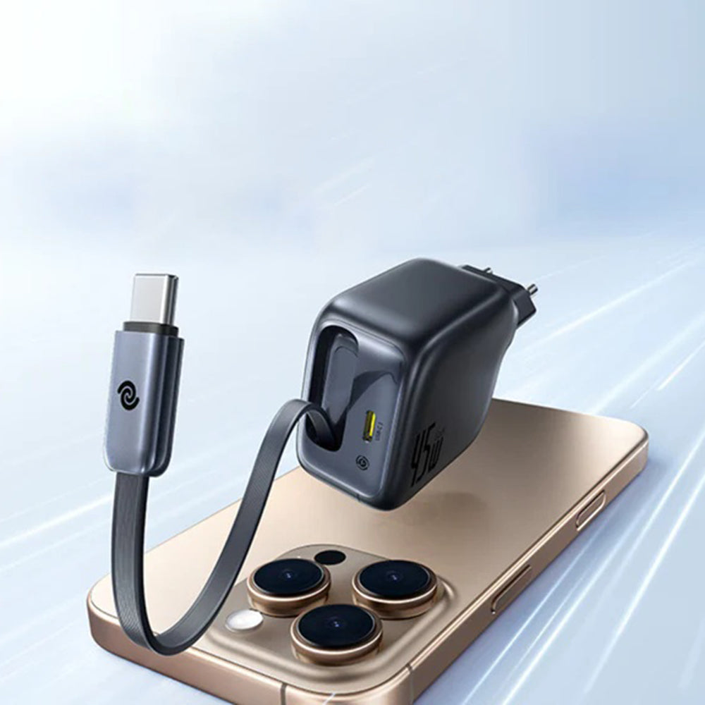 Punjač mreže s USB-C kabelom Baseus EnerCore CJ11, 45W, 3A, 1 x USB-C, Crni Z0004800