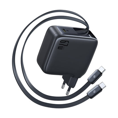 Mrežni punjač s USB-C kabelom Baseus EnerCore CJ21, 67W, 3.35A, 1 x USB-C, Crni E0120G00