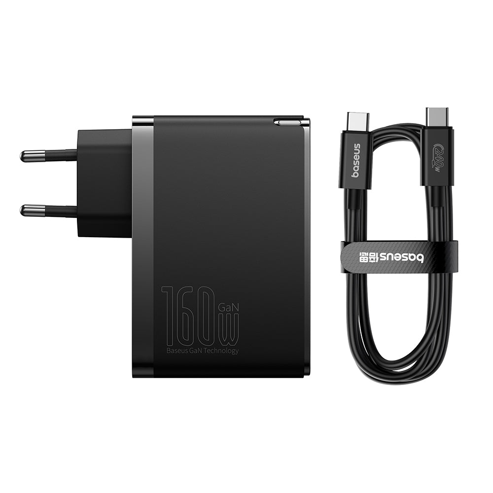 Mrežni punjač s USB-C kabelom Baseus GaN5 Pro, 160W, 5A, 1 x USB-A - 2 x USB-C, Crni P10110825113-00
