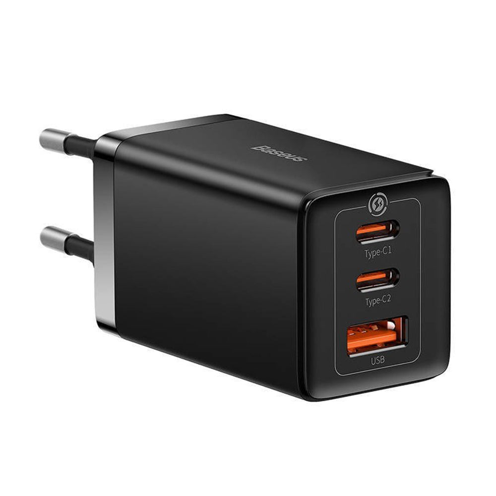 Mrežni punjač s USB-C kabelom Baseus GaN5 Pro, 65W, 3.25A, 1 x USB-A - 2 x USB-C, Crni C0206500
