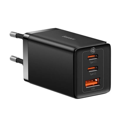 Mrežni punjač s USB-C kabelom Baseus GaN5 Pro, 65W, 3.25A, 1 x USB-A - 2 x USB-C, Crni C0206500