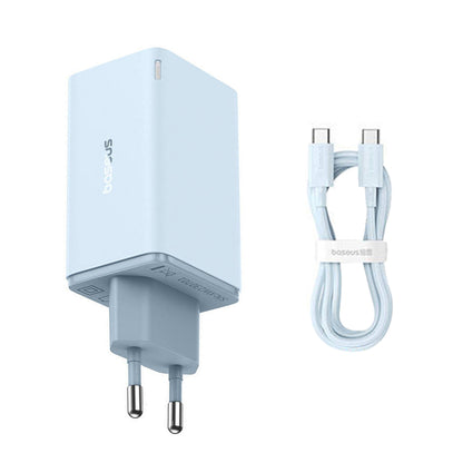 Punjač mreže s USB-C kabelom Baseus GaN6 Pro, 65W, 3.25A, 2 x USB-A - 2 x USB-C, Plavi E0121D00