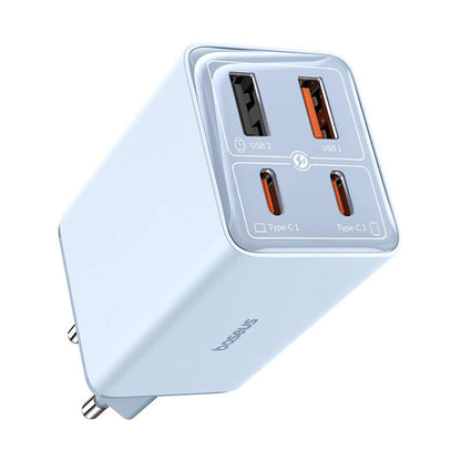 Punjač mreže s USB-C kabelom Baseus GaN6 Pro, 65W, 3.25A, 2 x USB-A - 2 x USB-C, Plavi E0121D00