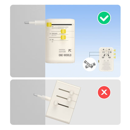 Punjač za mrežu s USB-C kabelom Baseus Travel EnerCore CG11, 70W, 2 x utičnica - 1 x USB-C - 2 x USB-A, bijeli E0307E01