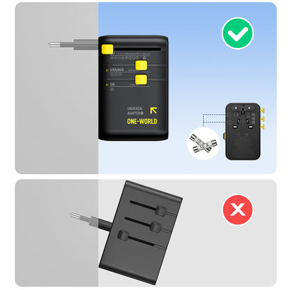 Mrežni punjač s USB-C kabelom Baseus Travel PicoGo AG11, 45W, 2 x utičnica - 1 x USB-C - 2 x USB-A, Crni E0307F00