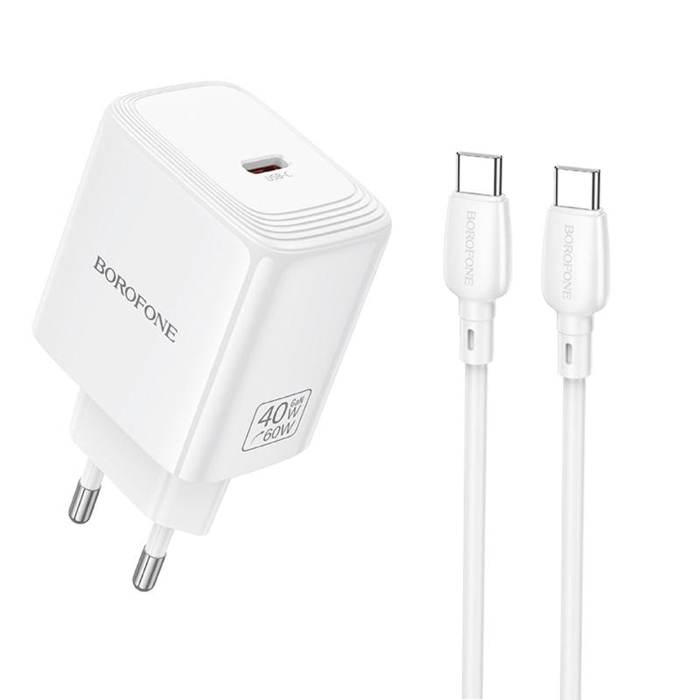 Mrežni punjač s USB-C kabelom Borofone BN33 Fuente, 40W, 1 x USB-C, Bijeli