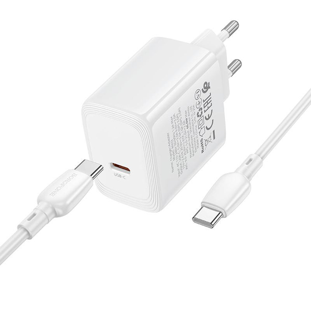 Mrežni punjač s USB-C kabelom Borofone BN33 Fuente, 40W, 1 x USB-C, Bijeli
