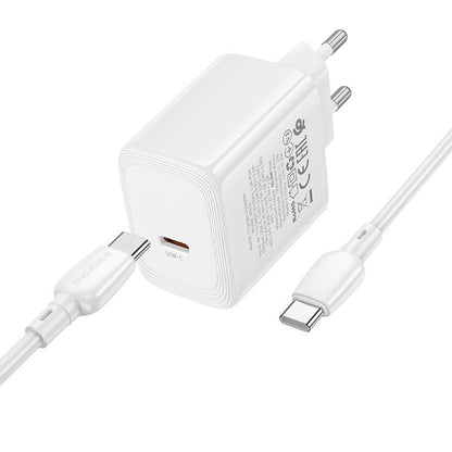 Mrežni punjač s USB-C kabelom Borofone BN33 Fuente, 40W, 1 x USB-C, Bijeli