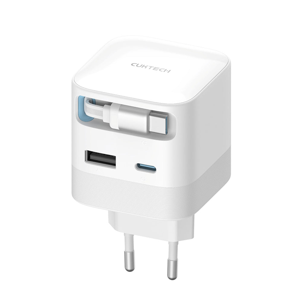 Mrežni punjač s USB-C kabelom Cuktech, 67W, 3.25A, 1 x USB-A - 1 x USB-C, Bijeli CUKA653WEUWT