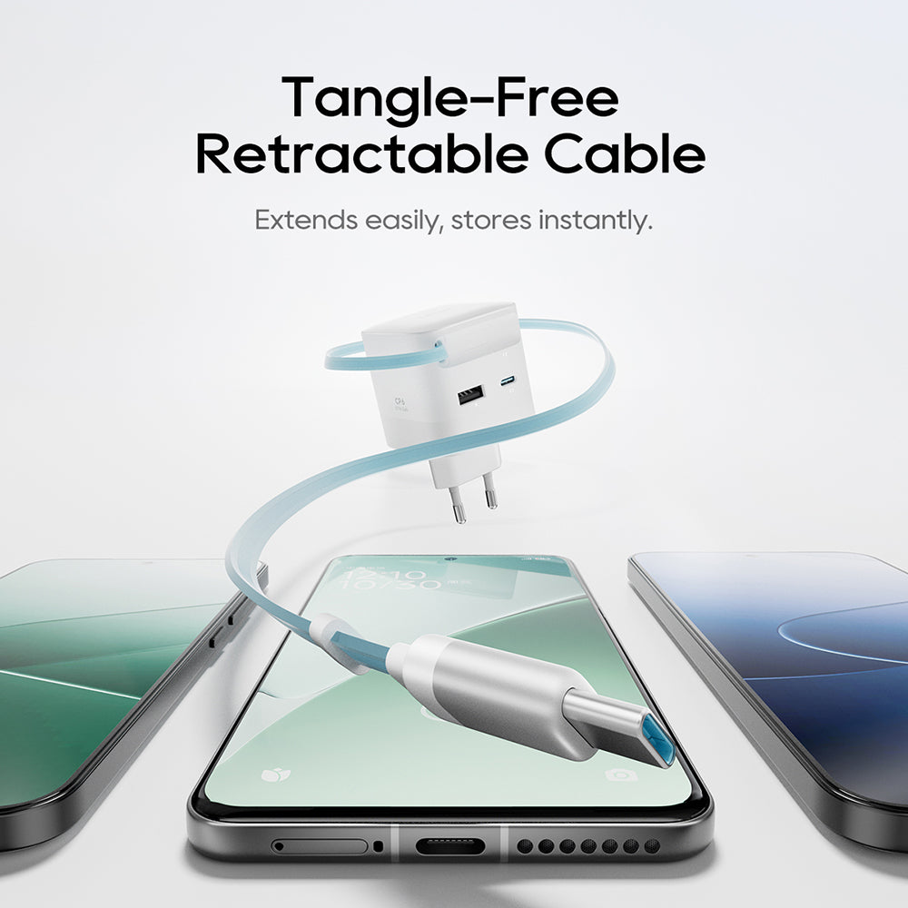 Mrežni punjač s USB-C kabelom Cuktech, 67W, 3.25A, 1 x USB-A - 1 x USB-C, Bijeli CUKA653WEUWT