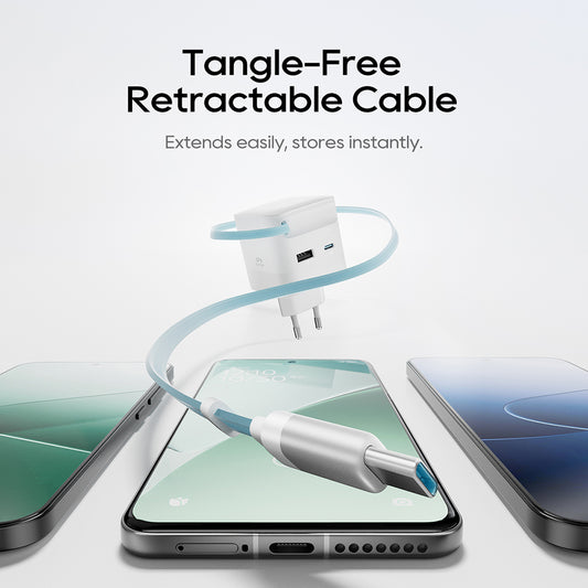 Mrežni punjač s USB-C kabelom Cuktech, 67W, 3.25A, 1 x USB-A - 1 x USB-C, Bijeli CUKA653WEUWT