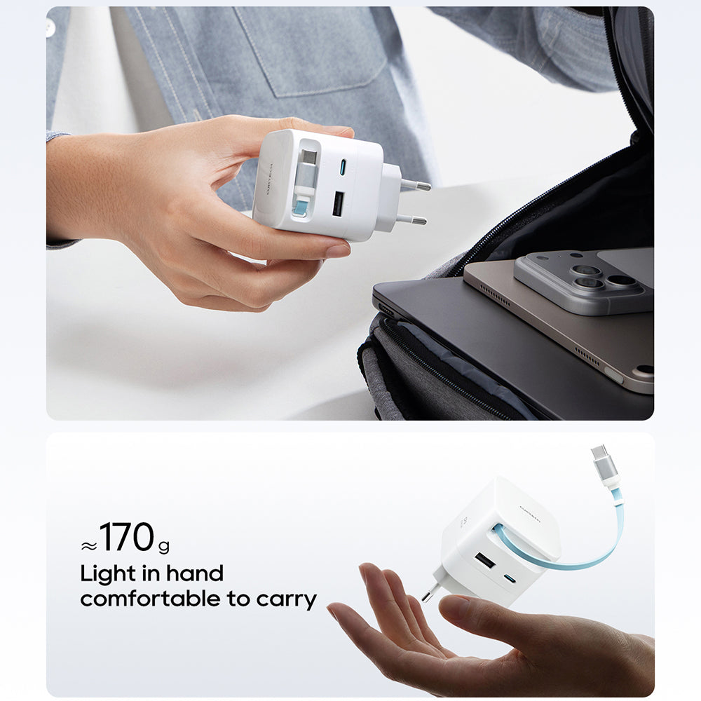 Mrežni punjač s USB-C kabelom Cuktech, 67W, 3.25A, 1 x USB-A - 1 x USB-C, Bijeli CUKA653WEUWT
