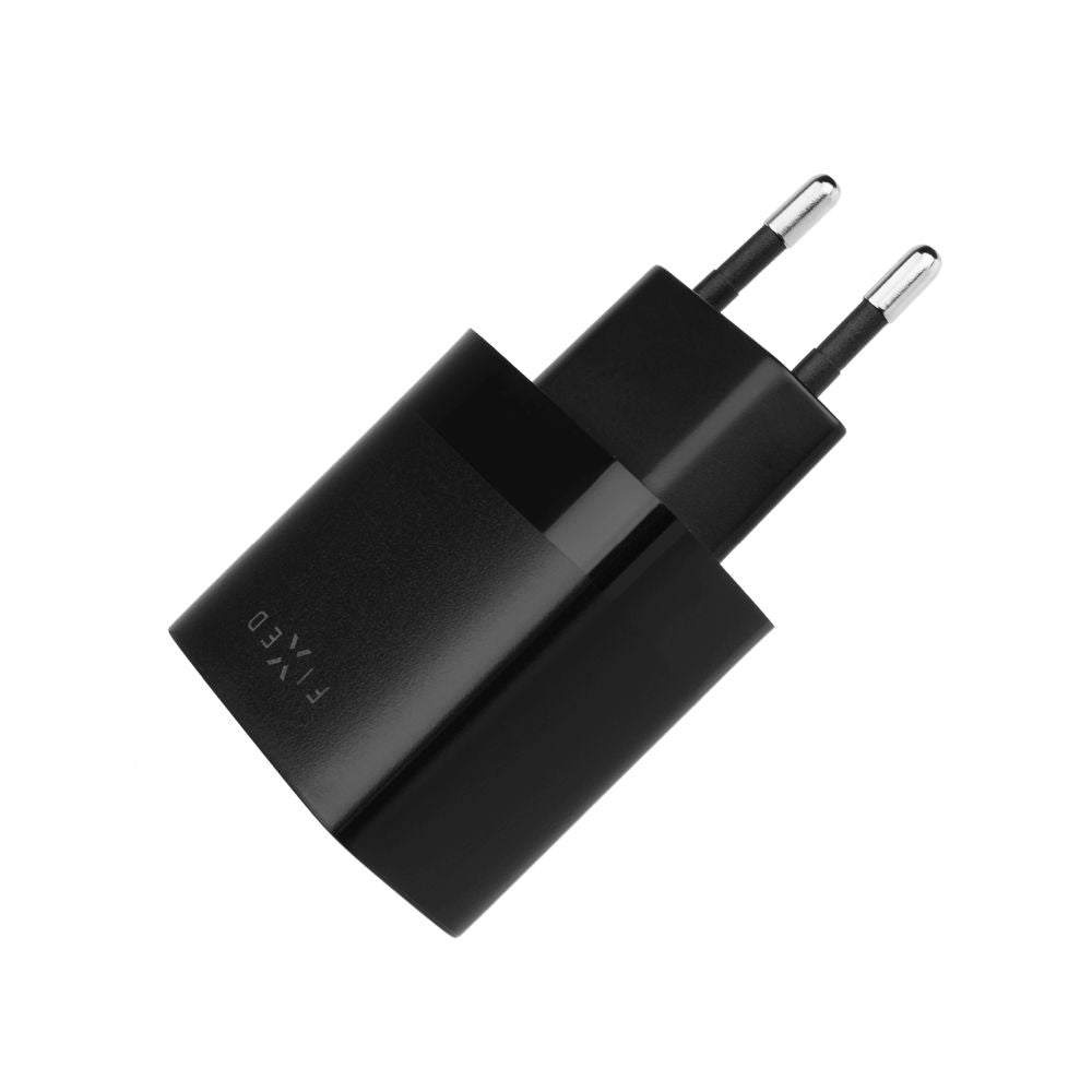 Punjač mreže s USB-C kabelom Fixed, 17W, 3A, 2 x USB-A, Crni
