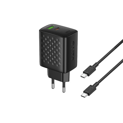 Punjač mreže s USB-C kabelom Lito LC24T, 65W, 3.25A, 1 x USB-A - 1 x USB-C, Crni