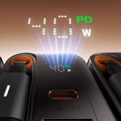 Punjač za mrežu s USB-C kabelom McDodo CH-4281 FreeGo Display, 40W, 3A, 1 x USB-A - 1 x USB-C, Crni