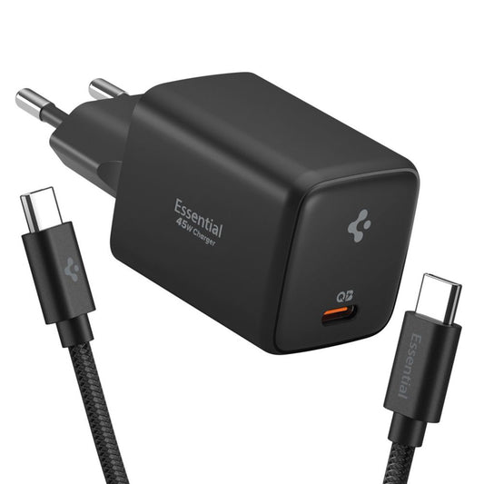 Mrežni punjač sa USB-C kabelom Spigen EE451EU Essential, 45W, 3A, 1 x USB-C, Crni ACH09474