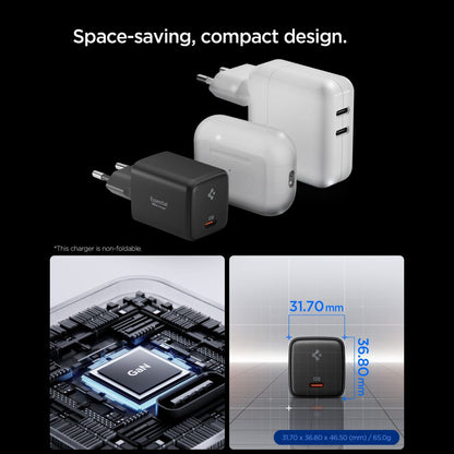 Mrežni punjač sa USB-C kabelom Spigen EE451EU Essential, 45W, 3A, 1 x USB-C, Crni ACH09474