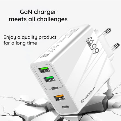 Mrežni punjač s USB-C kabelom Techsuit CHC2 PentaXPower, 20W, 3A, 3 x USB-A - 2 x USB-C, Bijeli