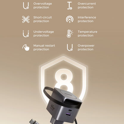 Mrežni punjač s USB-C kabelom UGREEN X614, 45W, 3A, 1 x USB-A - 1 x USB-C, Sivi