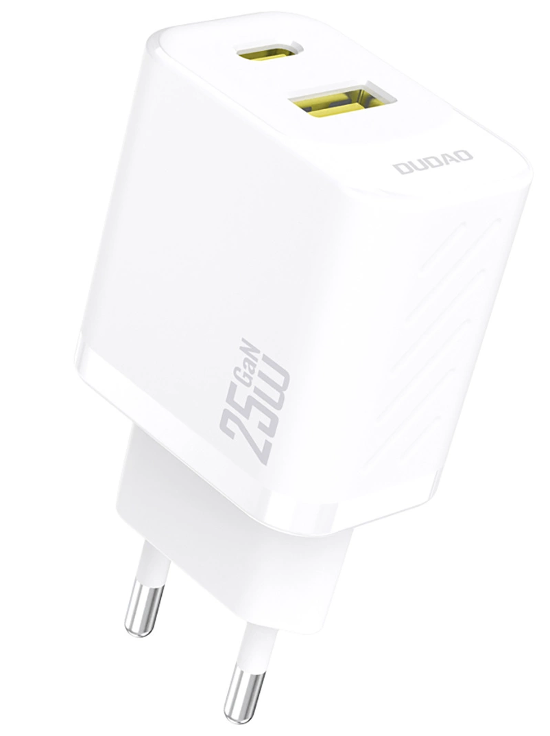 Punjač mreže Dudao A26T, 25W, 3A, 1 x USB-A - 1 x USB-C, Bijeli