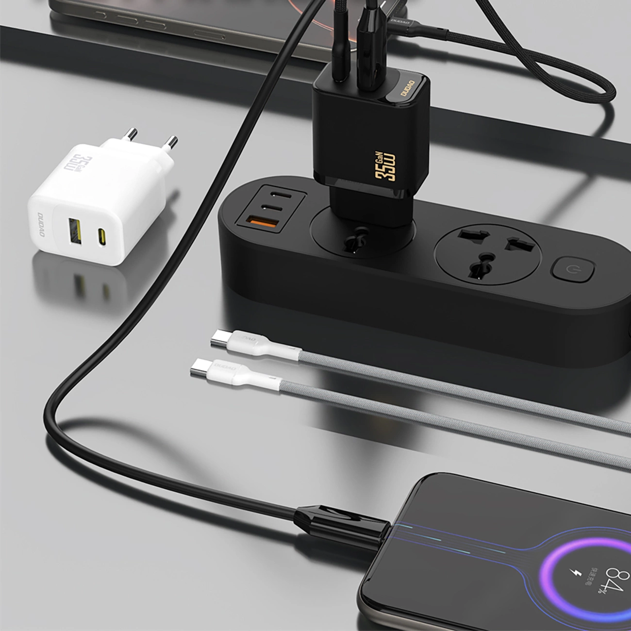 Punjač mreže Dudao A27 Max, 35W, 1 x USB-A - 1 x USB-C, Bijeli