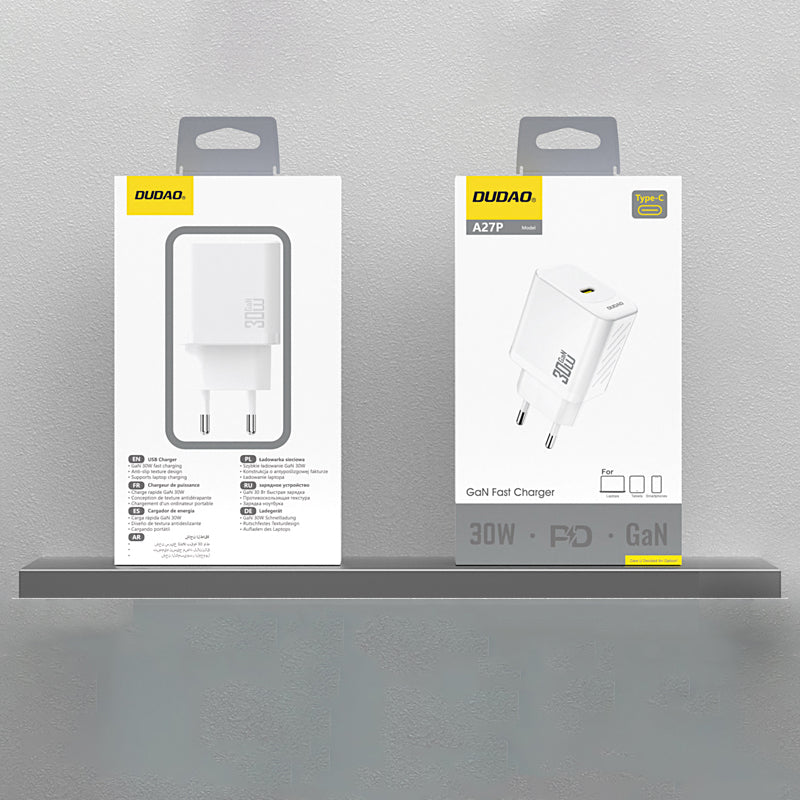 Punjač mreže Dudao A27P, 30W, 3A, 1 x USB-C, Bijeli