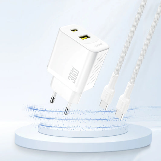 Punjač mreže Dudao A27TEU, 30W, 3A, 1 x USB-A - 1 x USB-C, Bijeli
