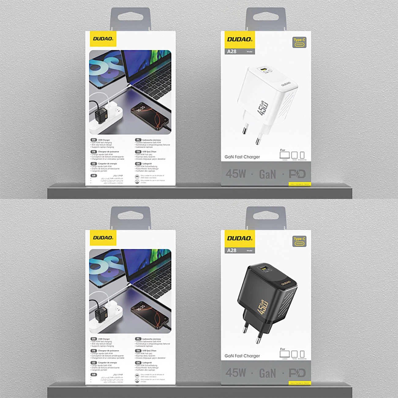 Punjač za mrežu Dudao A28, 45W, 3A, 1 x USB-C, Bijeli