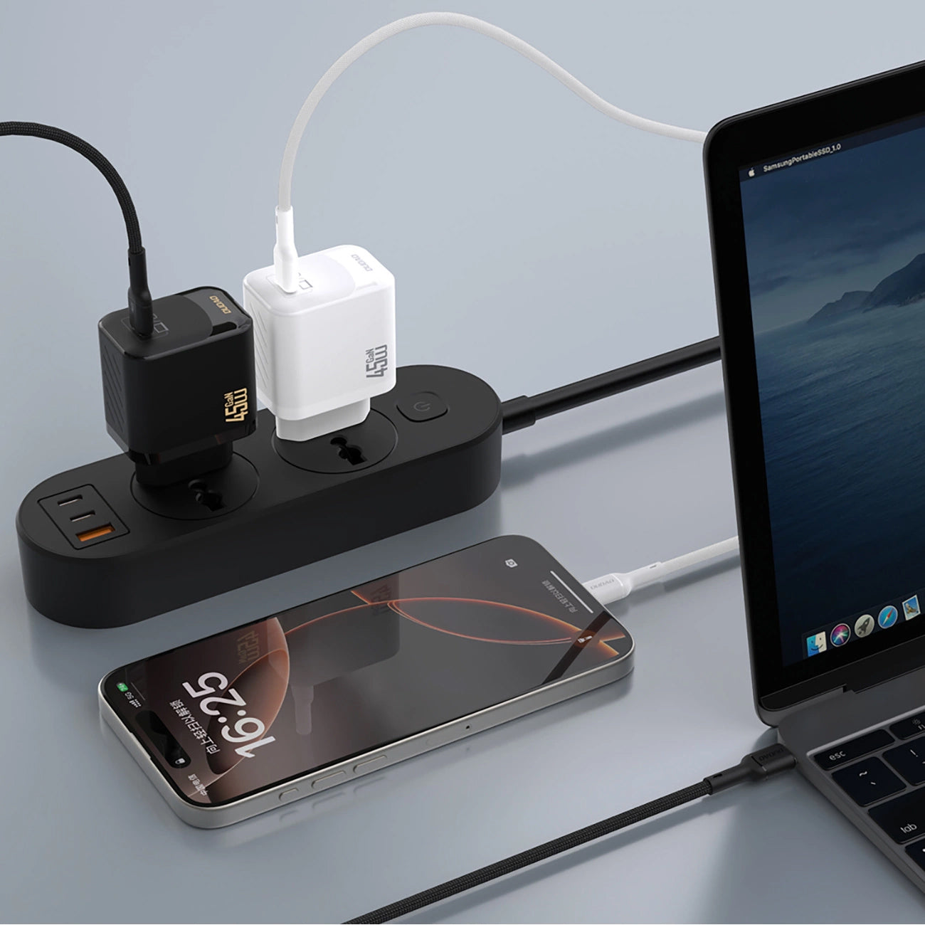 Punjač za mrežu Dudao A28, 45W, 3A, 1 x USB-C, Crni